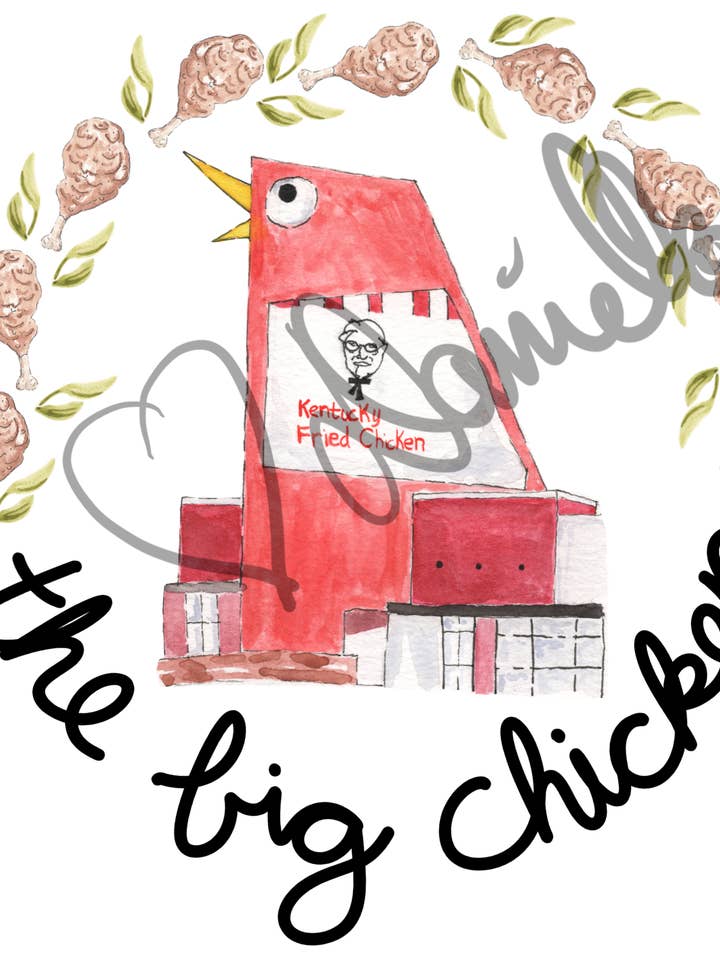 The Big Chicken — Sticker for wholesale by Dead Air Doodles