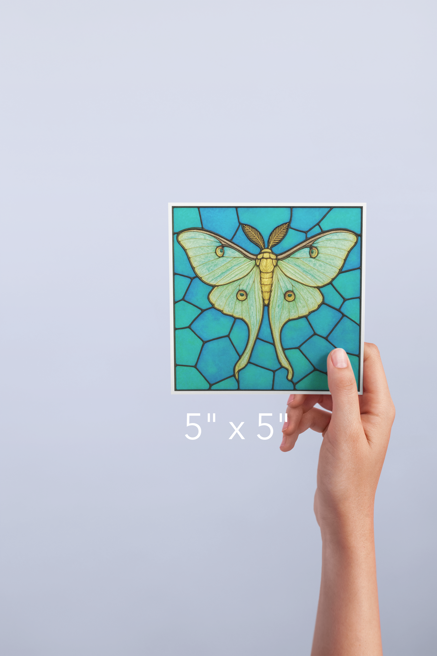 Cosmic Artware - Wholesale Suncatcher - Luna Moth, Stained Glass Vinyl Window Cling 5x51