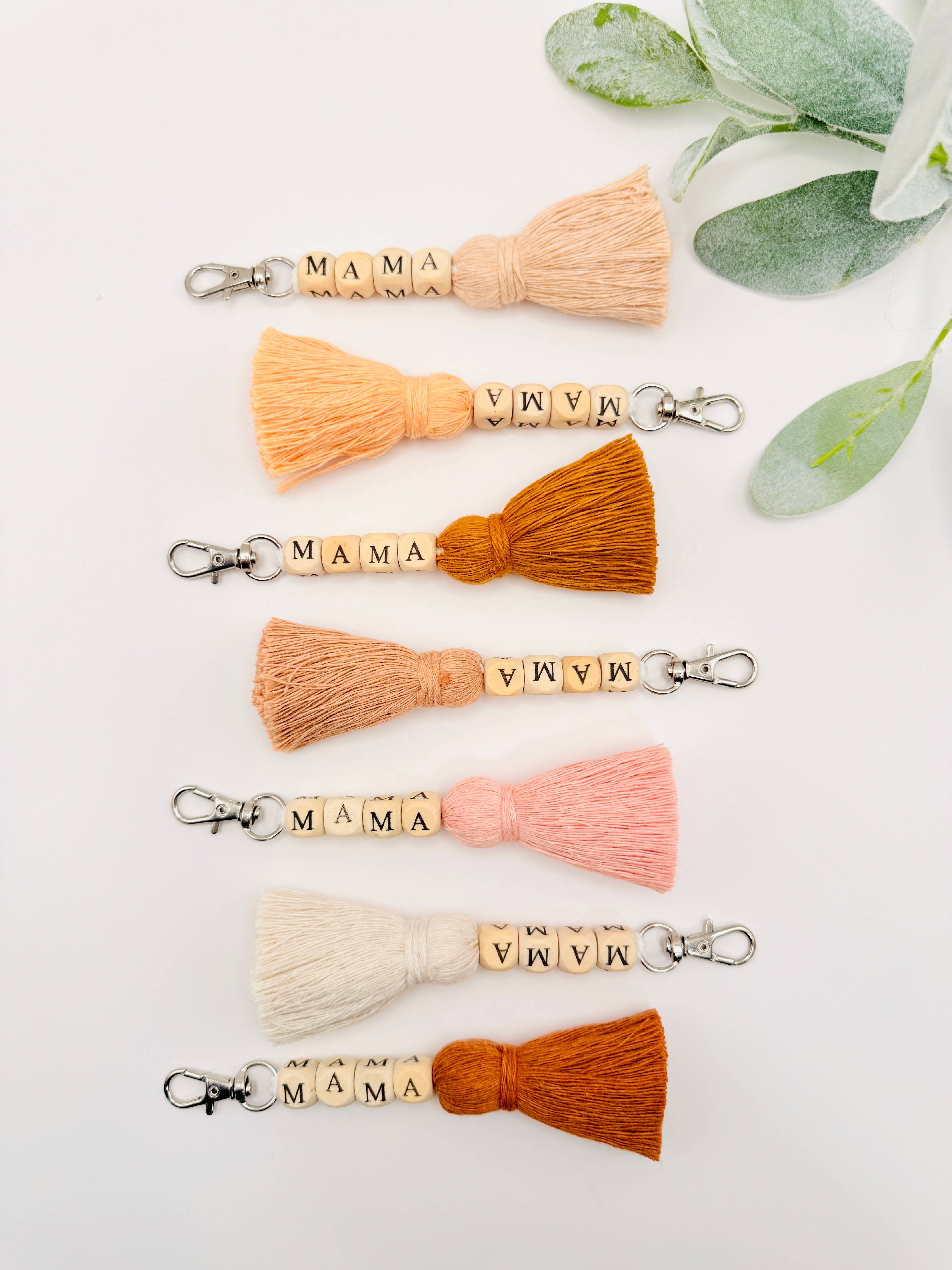 MarissaDDesigns - Wholesale Keychain - Women's - Macrame Mama Tassel Keychain | Handmade Boho Keychain | Mama12