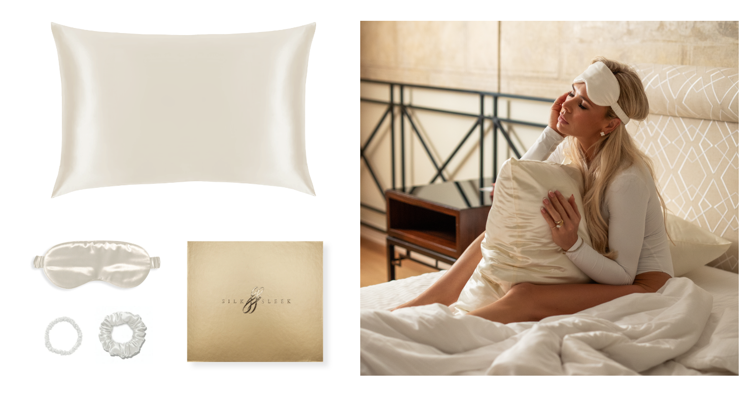 SilkSleek® – wholesale Bedding pillowcase/sham – Ivory Silk Gift Set3