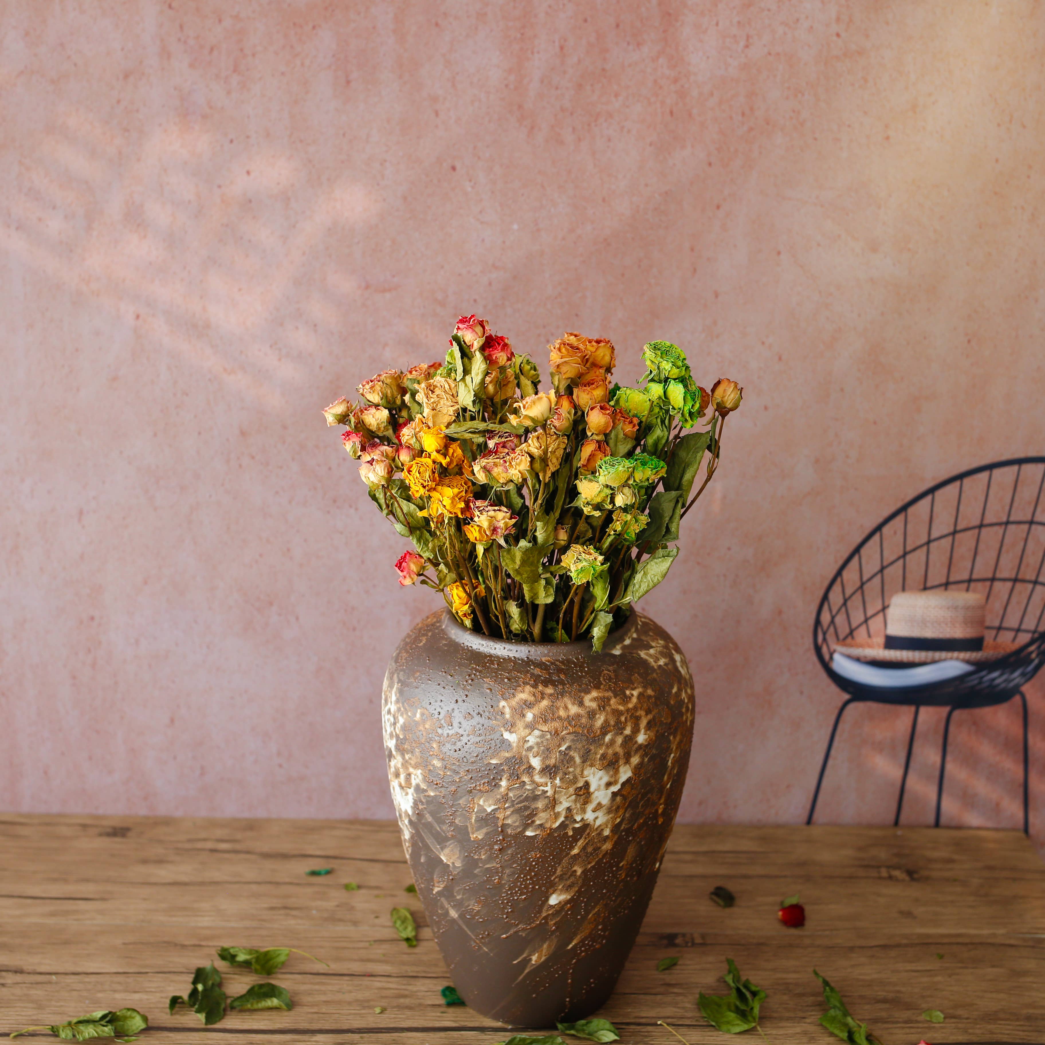 Floral Fields - Venta al por mayor Flores secas/prensadas - Rosas secas de ramo en varios colores, 10 tallos, 45 cm0