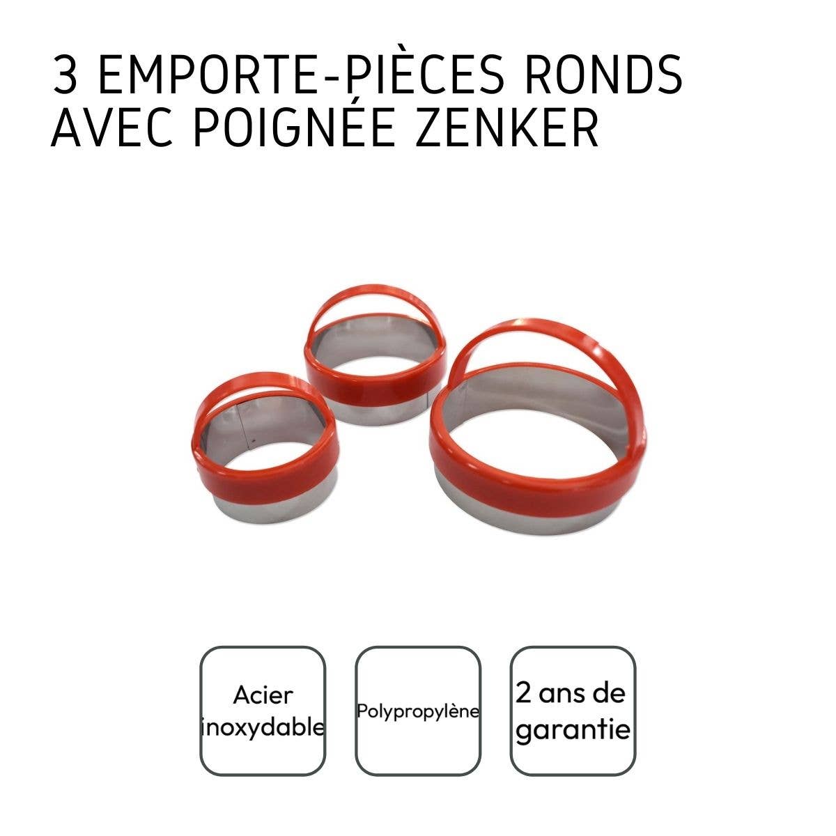 Zenker - Vendita all'ingrosso Utensile/attrezzo da cucina - Set di 3 formine per biscotti rotonde con manico Zenker4
