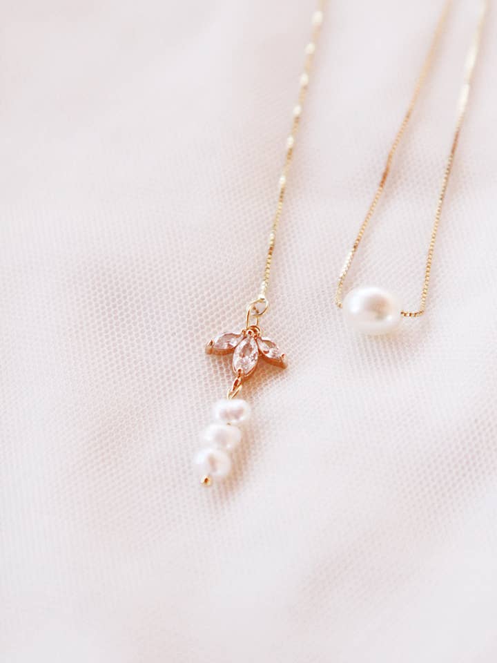 “Marjorie” bridal back necklace for wholesale by Lily in love