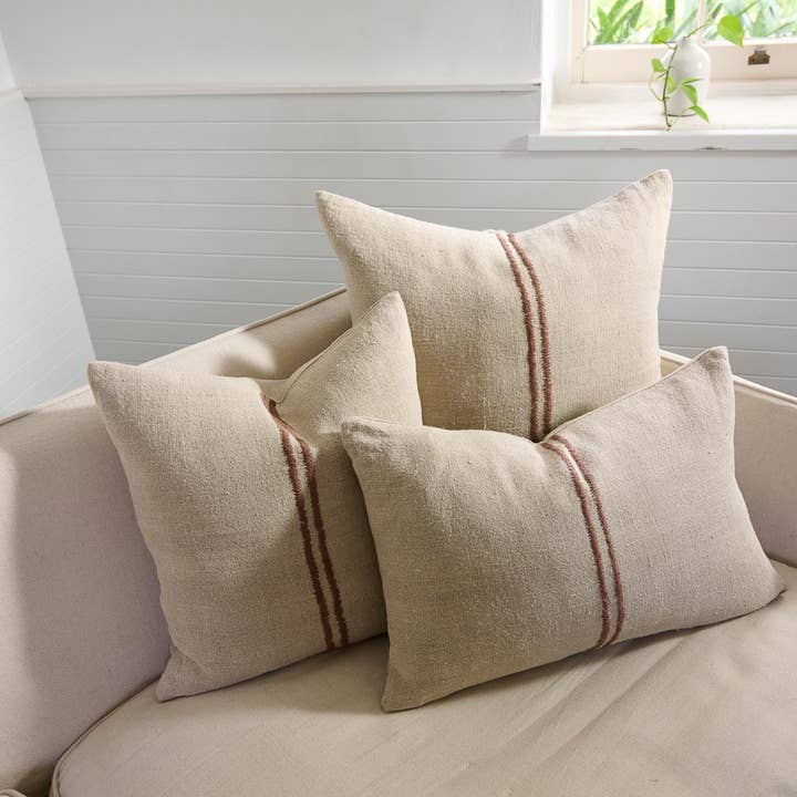 Natural Chocolate Orion Linen Cushion Cover - Natural/Chocolate for wholesale on Faire4