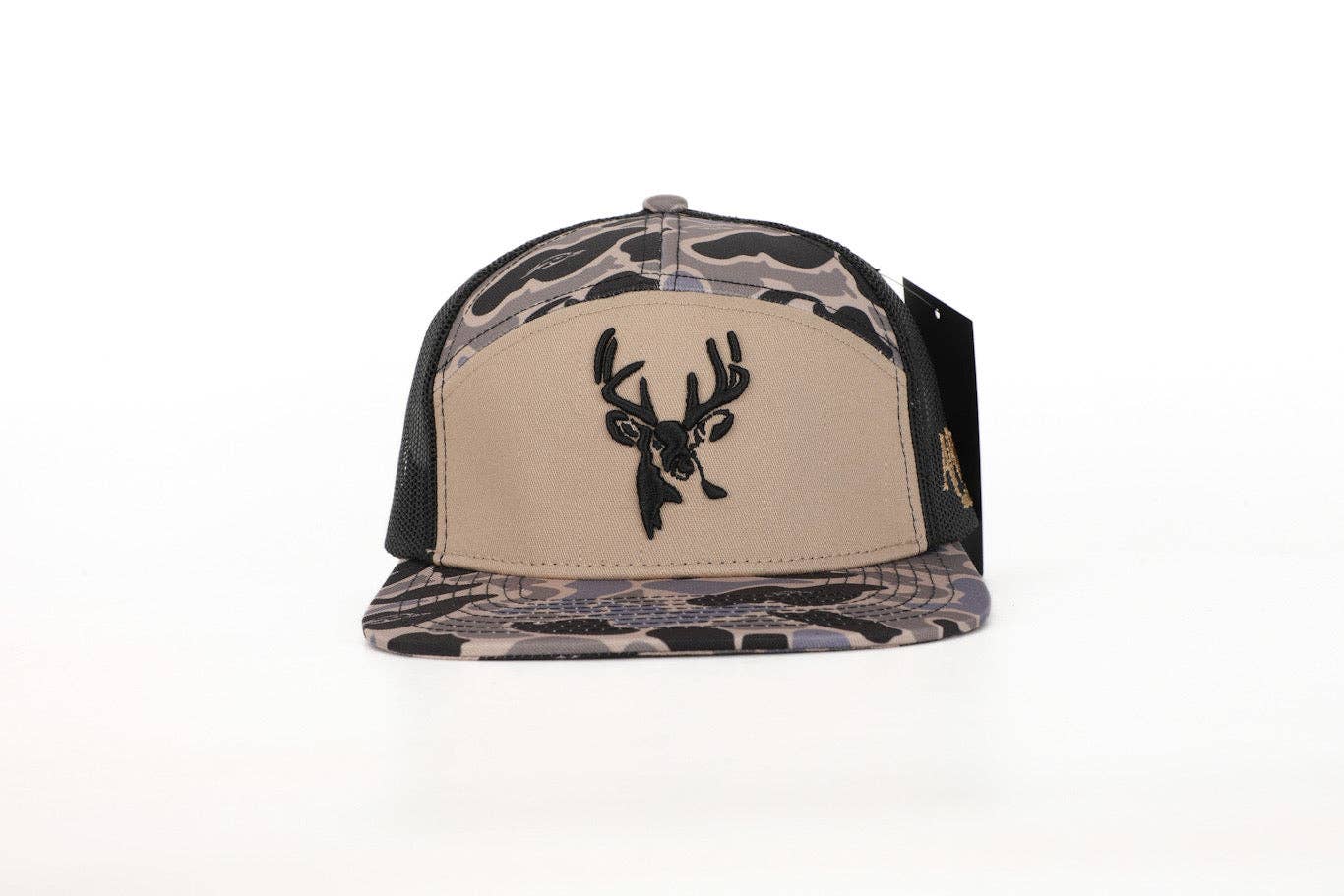 American Flyway Waterfowl - Wholesale Trucker Hat - Unisex - Deer 7 Panel Hardwoods II AFW Style w- 3 D Puff and Black Mesh1