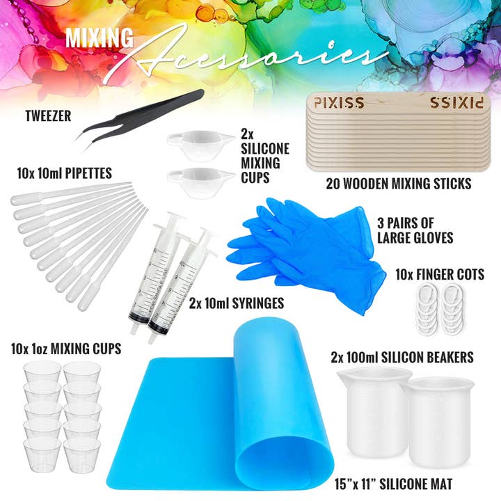 Pixiss - Wholesale DIY craft kit - PIXISS Epoxy Resin Mixing Kit with Mica Powders - 89PC9