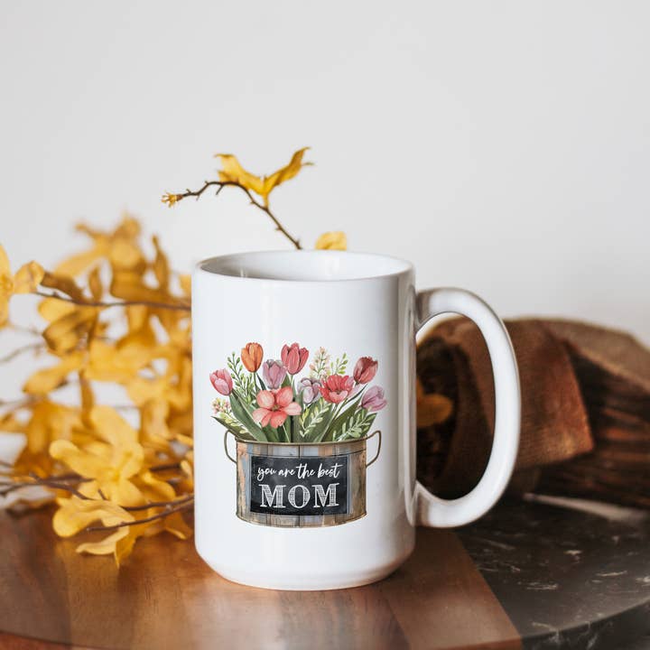 Canary Road - Wholesale Coffee Mug - Best Mom Flower Mug, Floral Coffee Cup, Flower Mug Gift