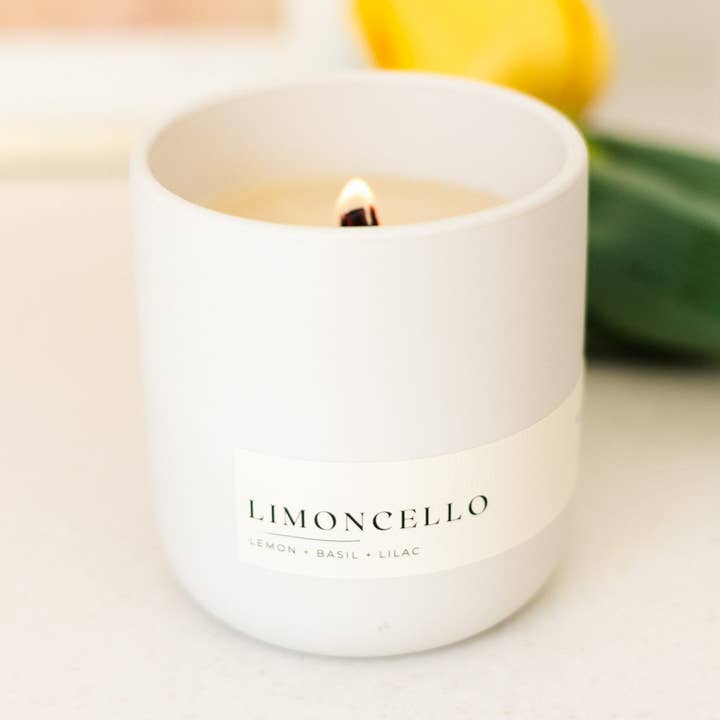 Limoncello Candle (White Ceramic) for wholesale by Solana