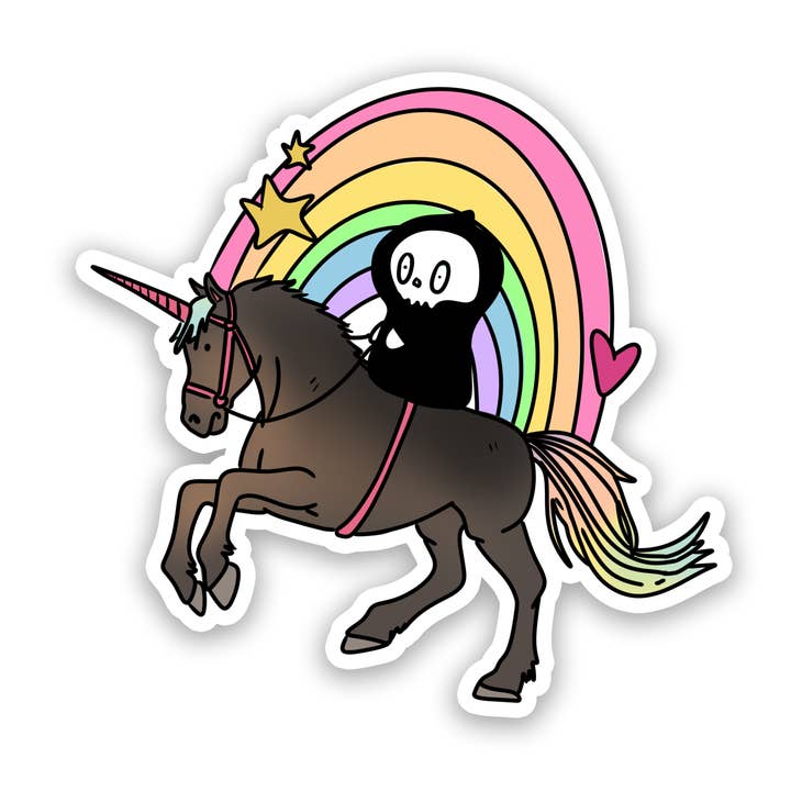 Ceifador | Unicórnio | Gótico | Autocolante Impermeável | 2,5" por atacado de Rebel and Siren Stickers