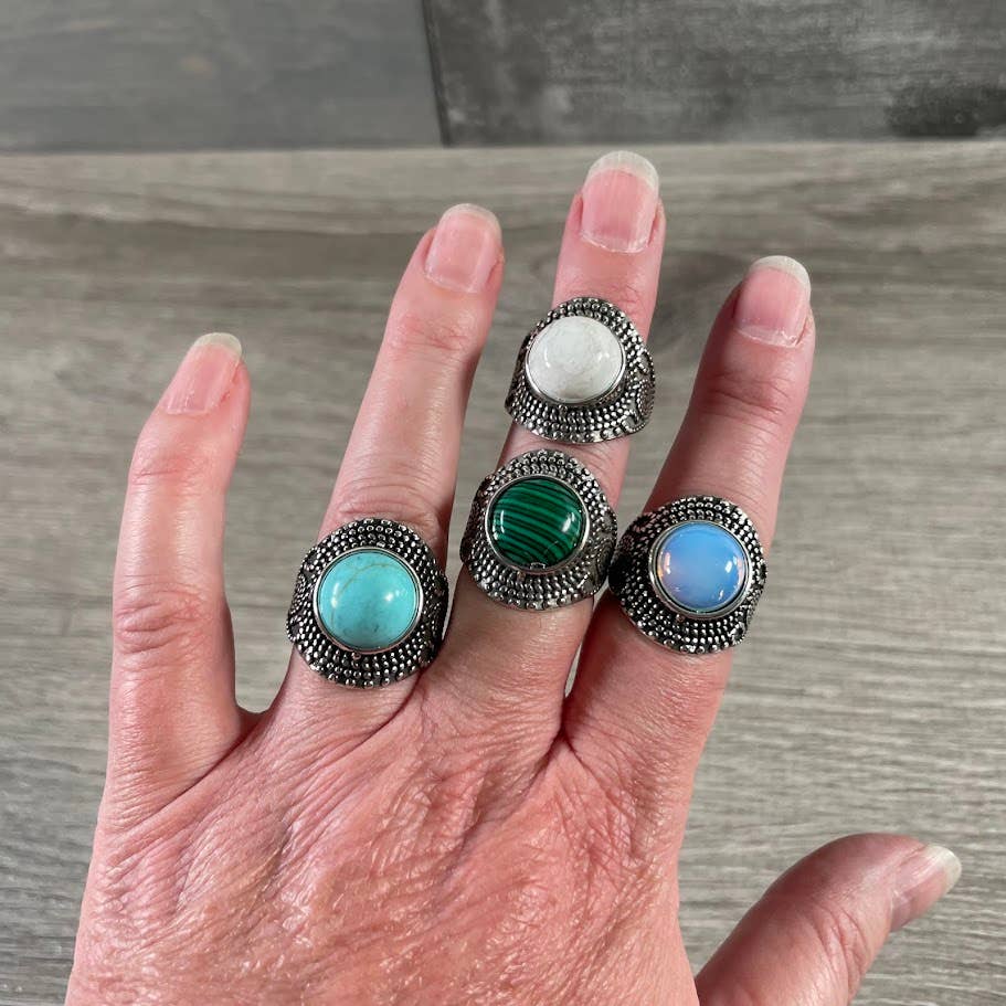 Keystone Crystals - Wholesale Cocktail/Statement Ring - Assorted Gemstone Rings in Pot Metal – Mixed Sizes18