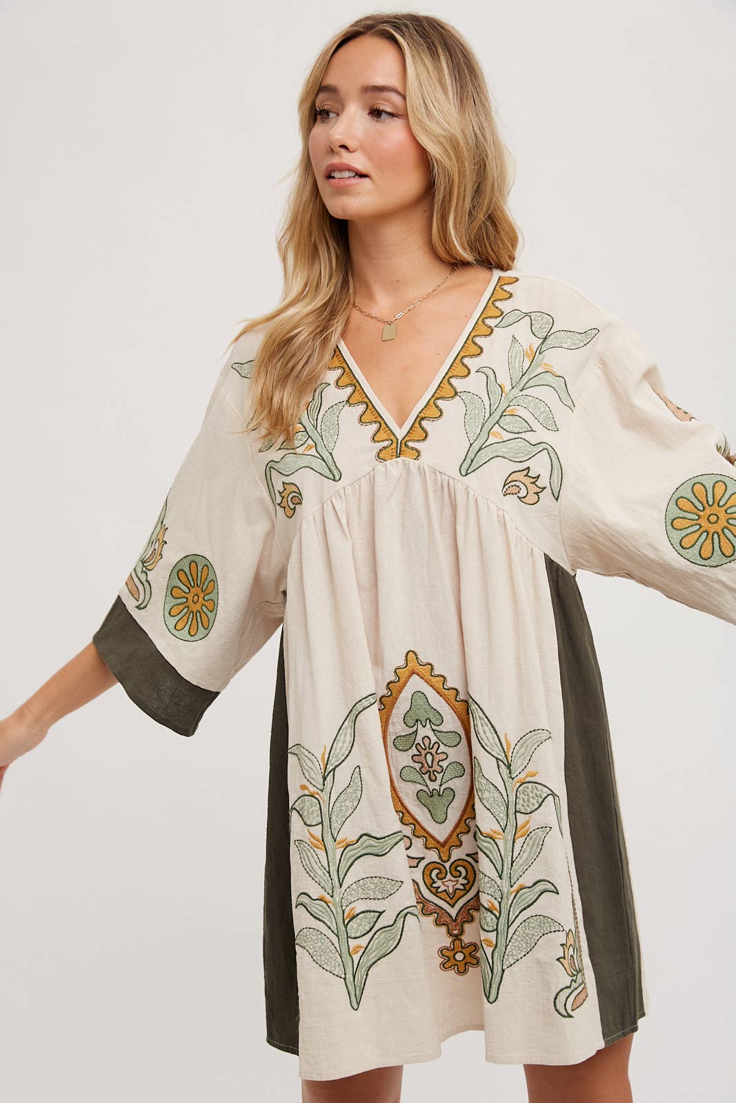Bluivy - Wholesale Dress - Women's - BOHO EMBROIDERED BABYDOLL DRESS22