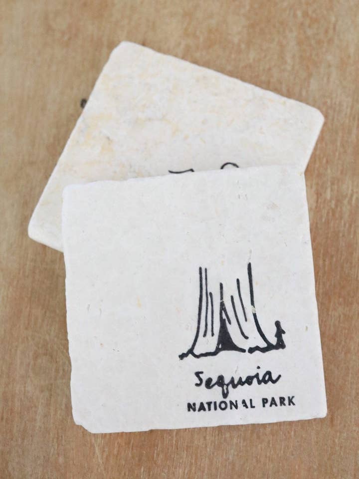 Ensemble sous-verre du parc national de Sequoia pour la vente par Lace, Grace & Peonies Marble Coasters