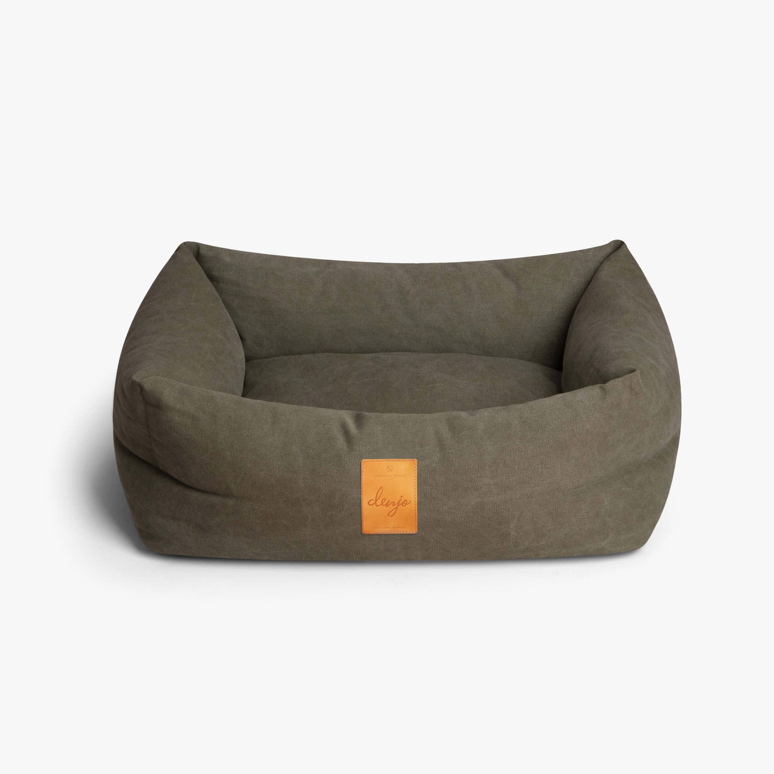 Denjo Dogs – wholesale Pet bed – Dog – Dog Bed Classic Nest with Leather Details Desert Green5