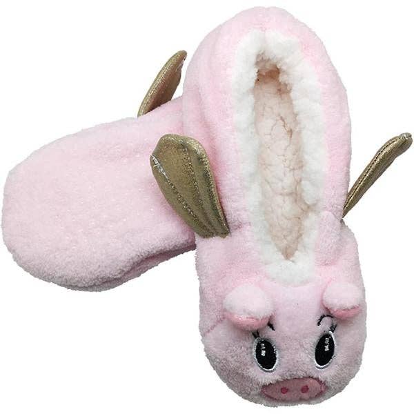 Flying Pig Slippers for wholesale by Sock Harbor / Bigfoot Sock Co.