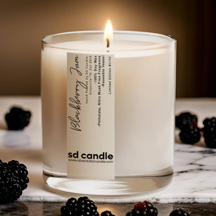 Blackberry Jam | Stearinlys, håndlavet lavet i USA, naturlige for engroshandel hos Silver Dollar Candle Co.