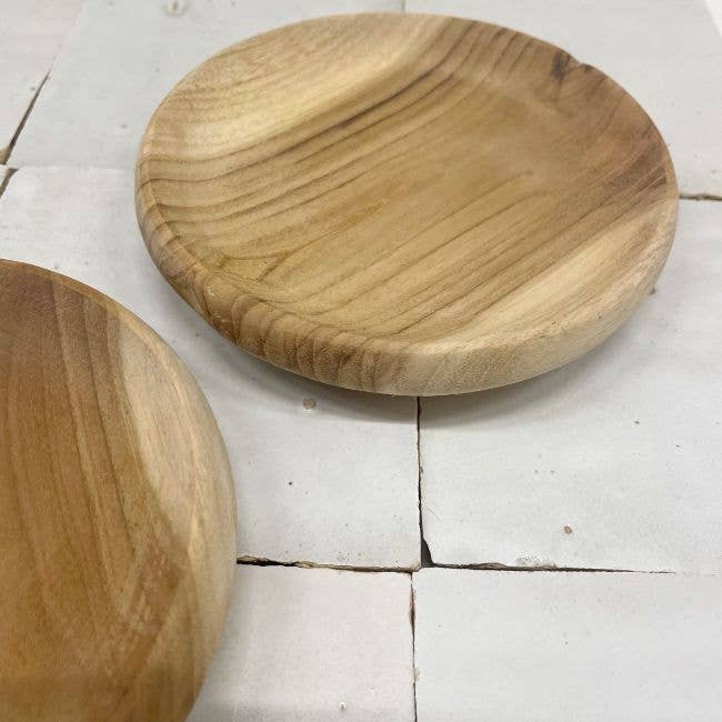 ByBazz - Wholesale Dienblad - Schaaltje van teak hout, 11 cm diameter1