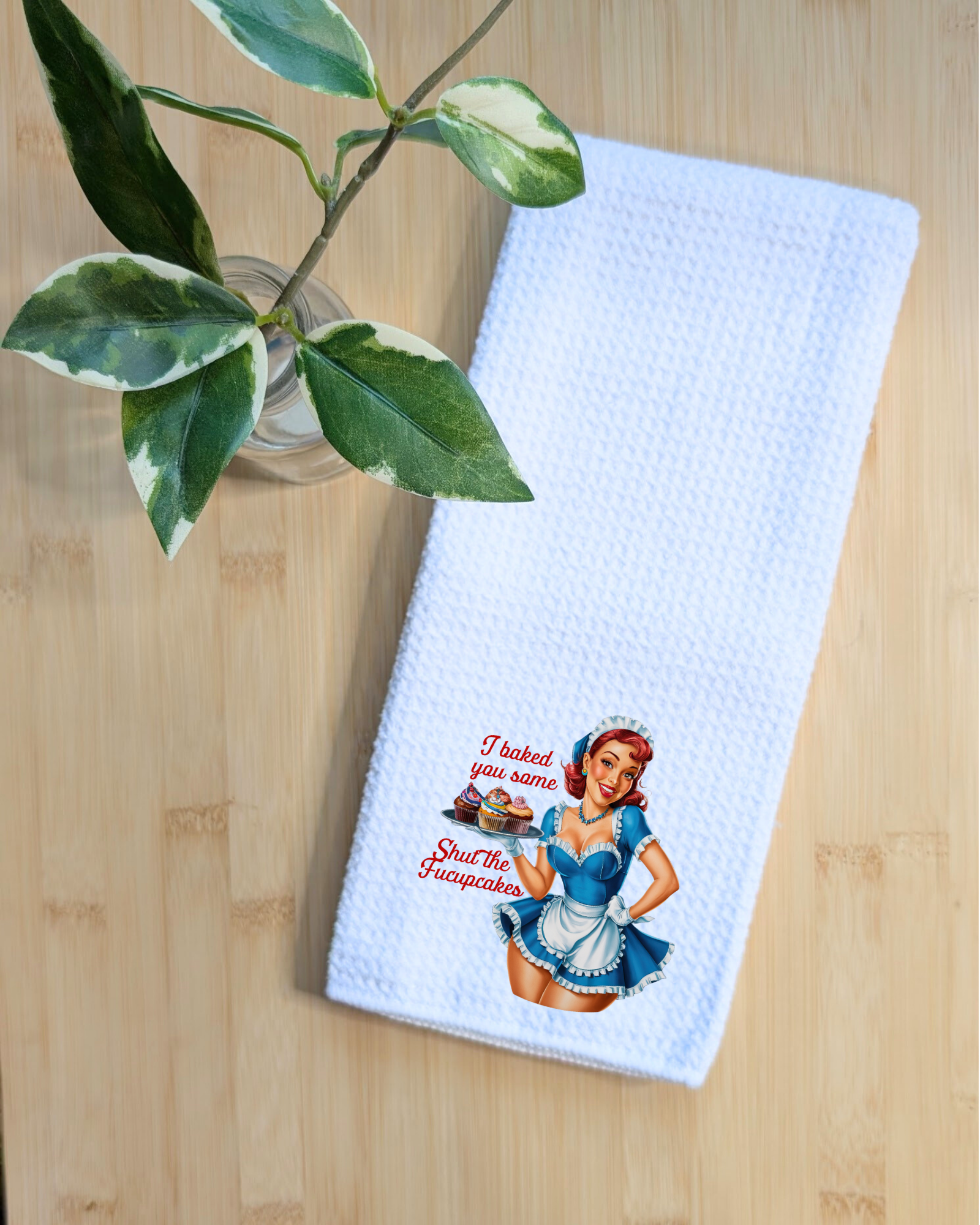 Creations by Terra - Wholesale Tea Towel - Tea Towel Waffle Fabric Kitchen Sarcastic Funny 16" x 24" 0