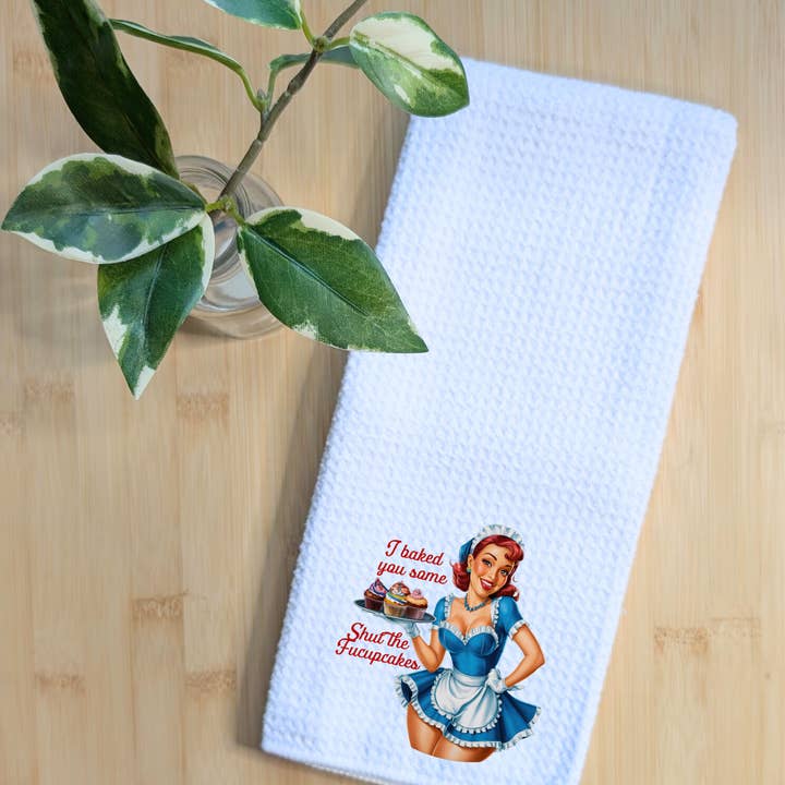 Creations by Terra - Wholesale Tea Towel - Tea Towel Waffle Fabric Kitchen Sarcastic Funny 16" x 24" 0