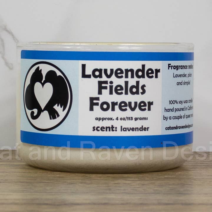 Lavender Fields Forever soy wax candle for wholesale by Cat and Raven Designs