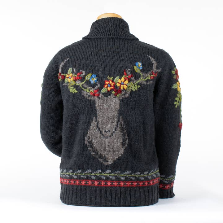 Lost Horizons Knitwear - Wholesale Knit Sweater - Women's - Hartley Knit Sweater with Floral Antler Design