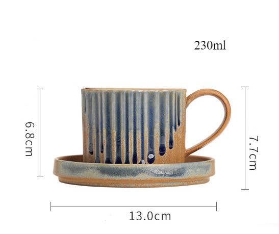 Gohobi （We cover U.S. import duties） - Wholesale Coffee Mug - Gohobi Japanese Style Ceramic Coffee Mug with Saucer Set 00718