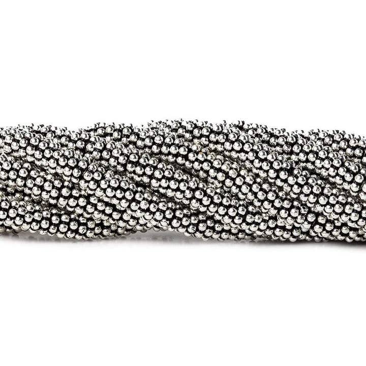 4mm Antiqued Sterling Silver Daisy Spacer Beads 76 beads 4 inch for wholesale by Beads of Cambay