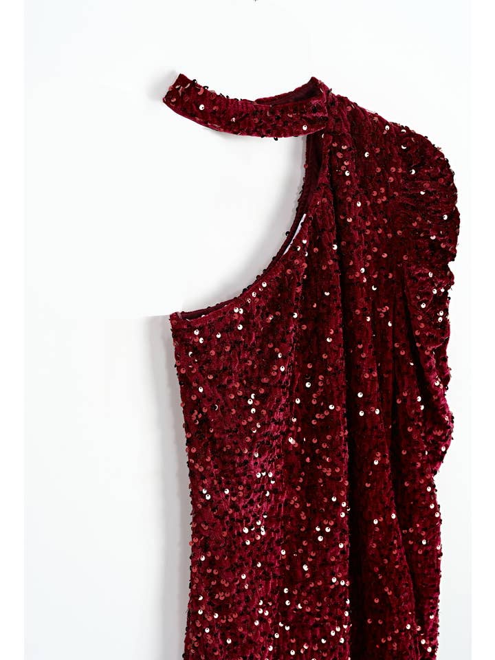 Chilli Girl Collection - Wholesale Dress - Women's - Asymmetrical mini dress with sequin details 3