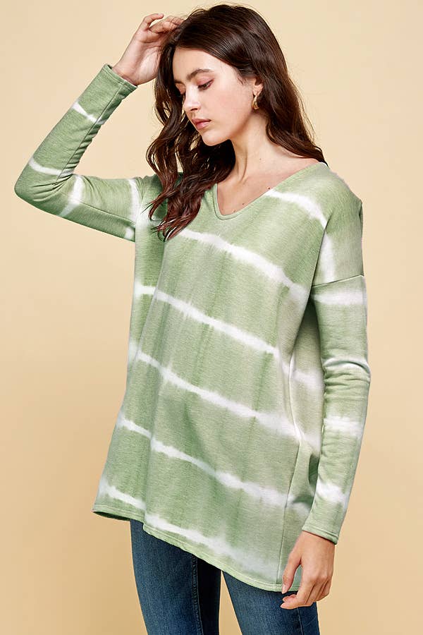 LA FIESTA – wholesale Tunika - Dam – TIE-DYE PRINT V-RINGAD TOPP6