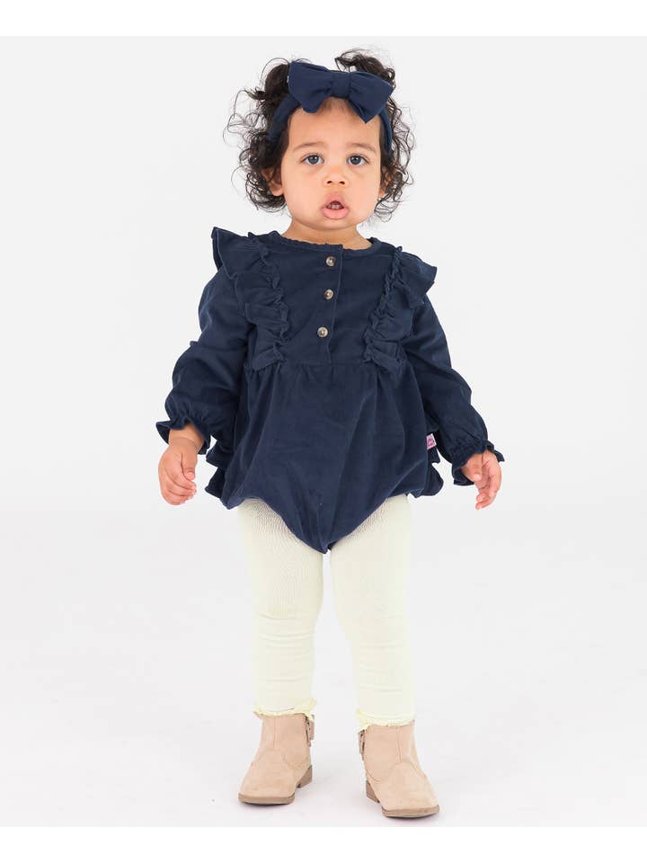 Esbranquiçado Collants sem pés com folhos em marfim para meninas para venda a revendedores na Faire3