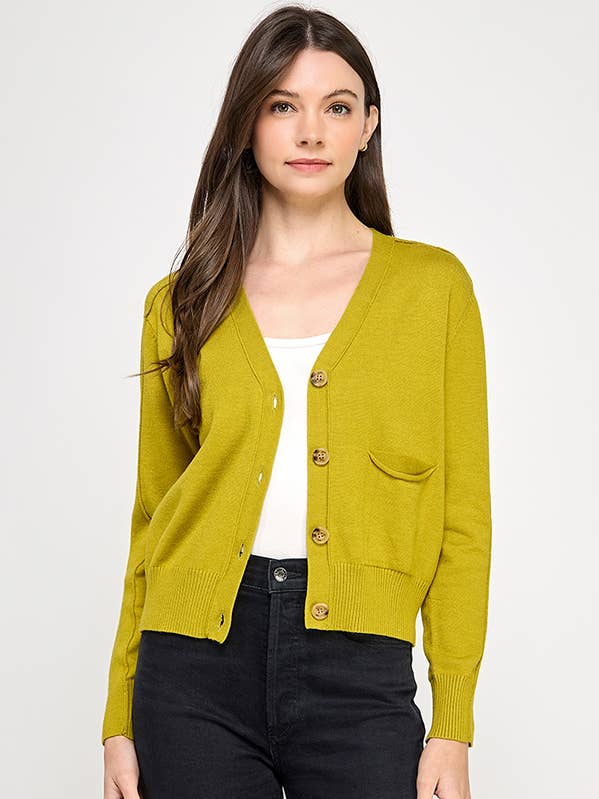 TT-10439-6 LIME-CASACO DE MALHA COM BOLSO FRONTAL E MANGA COMPRIDA por atacado de Ellison