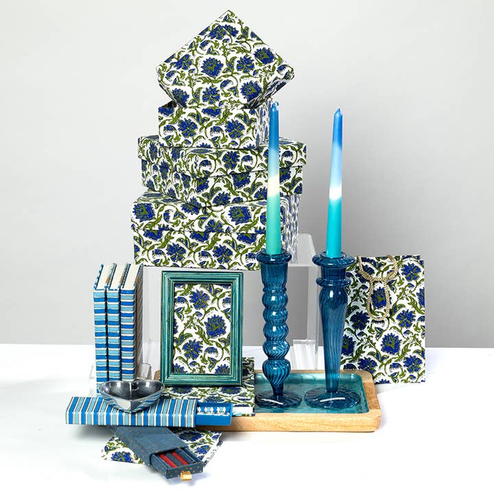 Globe Enterprise – wholesale Jewellery box/organiser – Luxury Jewellery Box Blue/Green Floral2