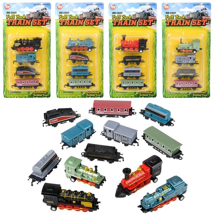 La Luna Bella - Toys - Wholesale Classic Toy - Kids - 2" DIECAST PULL BACK MINI LOCOMOTIVE TRAIN SET LLB kids toys