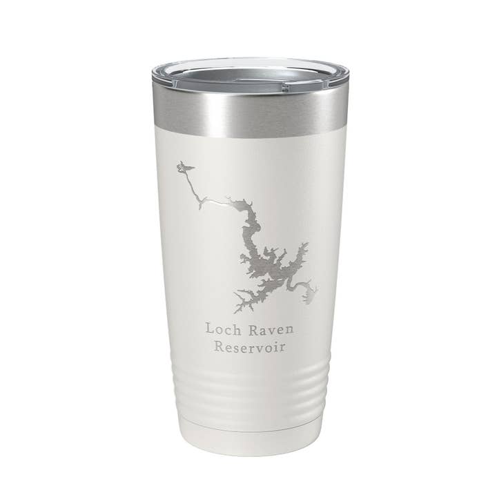 Loch Raven Reservoir Tumbler Lake Map Travel Mug Insulated Laser Engraved Coffee Cup Maryland 20 oz for wholesale by CarveBright