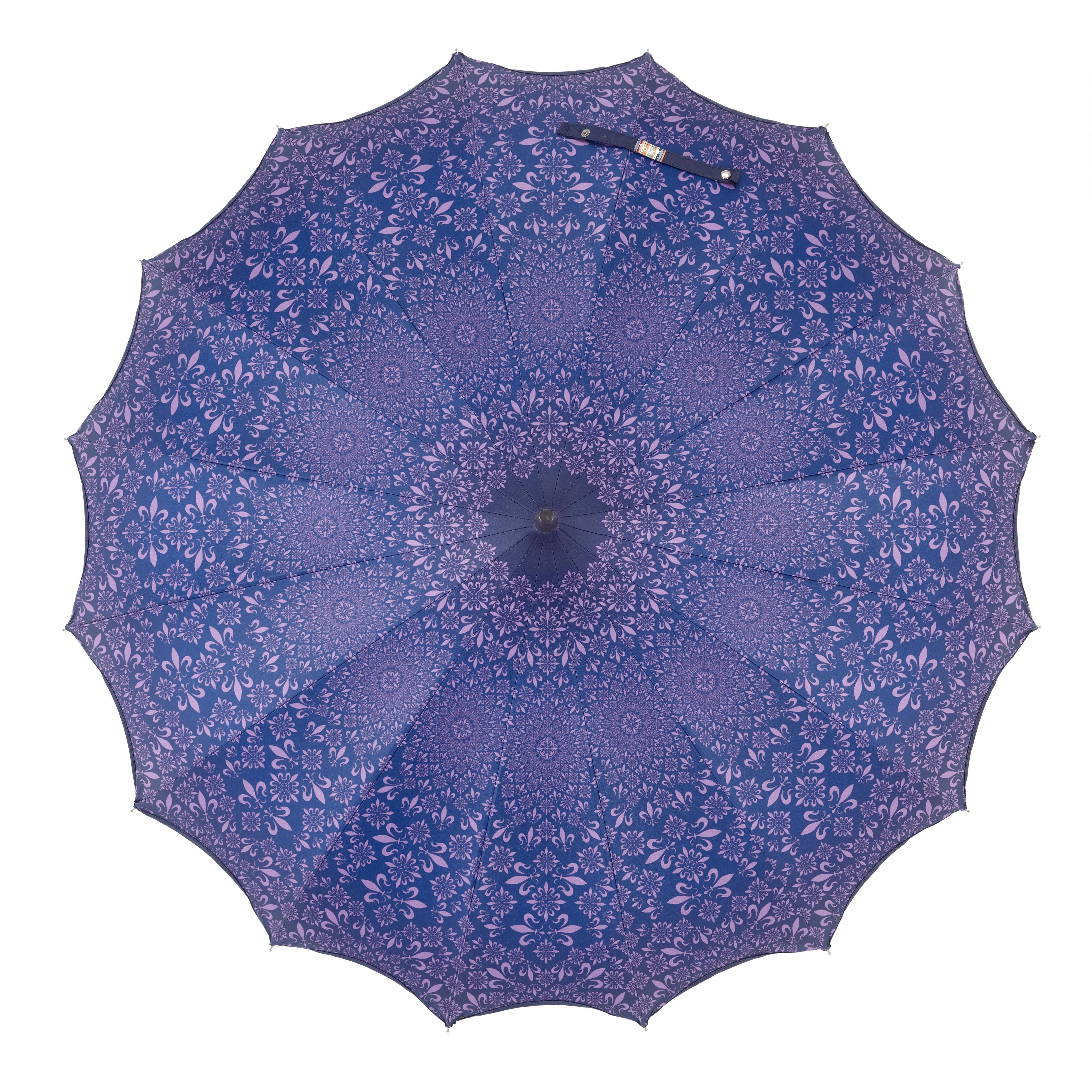 Soake - Venta al por mayor Paraguas - Mujer - Pagoda con patrón boutique y borde festoneado en púrpura9
