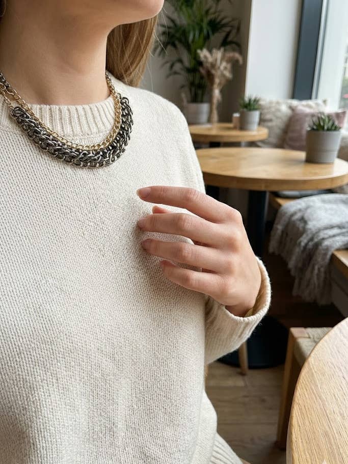 Collana a Catena con Reazione a Due Toni per la vendita all'ingrosso da parte di Oceanic Jewellers - Majique London