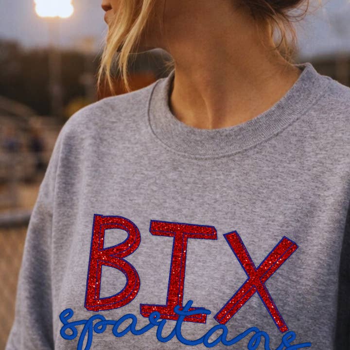 Glittery Gameday Spirit Sweatshirt | Team Sports Moms for wholesale by Hillside Threads Wholesale