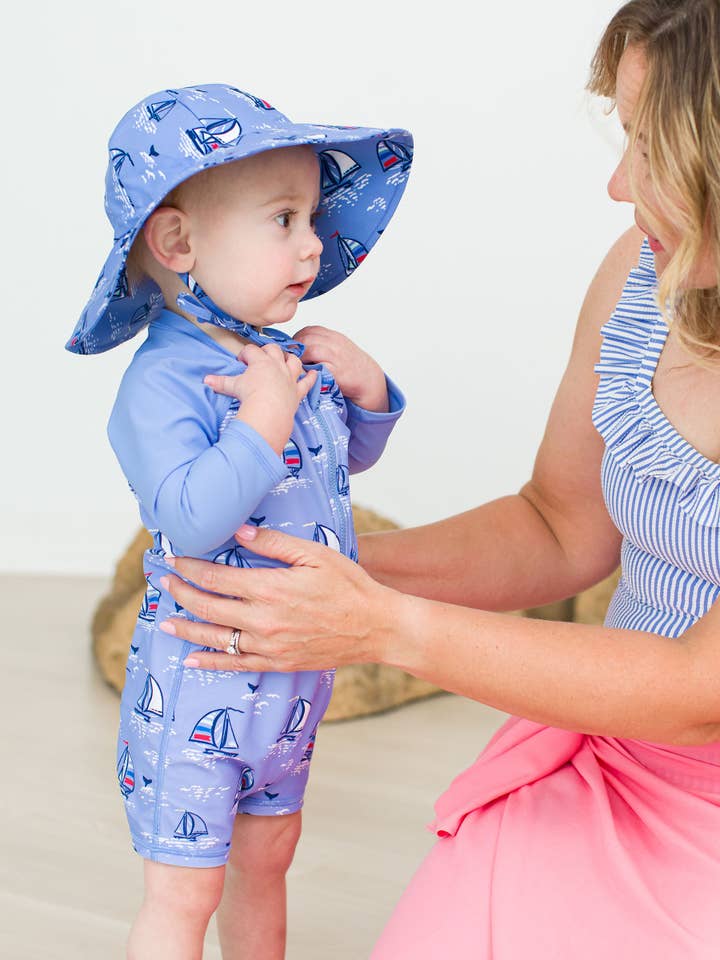 Blå Baby Drenge Blå Seas the Day Langærmet Rash Guard Badedragt for engroshandel på Faire3