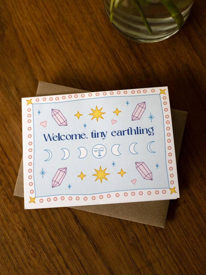 Tiny Earthling greeting card for wholesale by Yeehaw Paper Co.