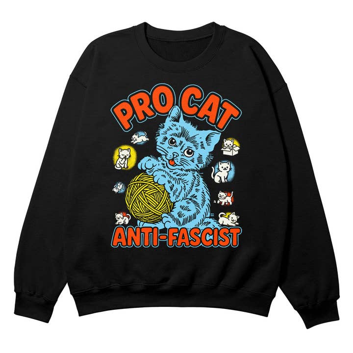 Pro Cat Black Crewneck for wholesale by Boss Dog