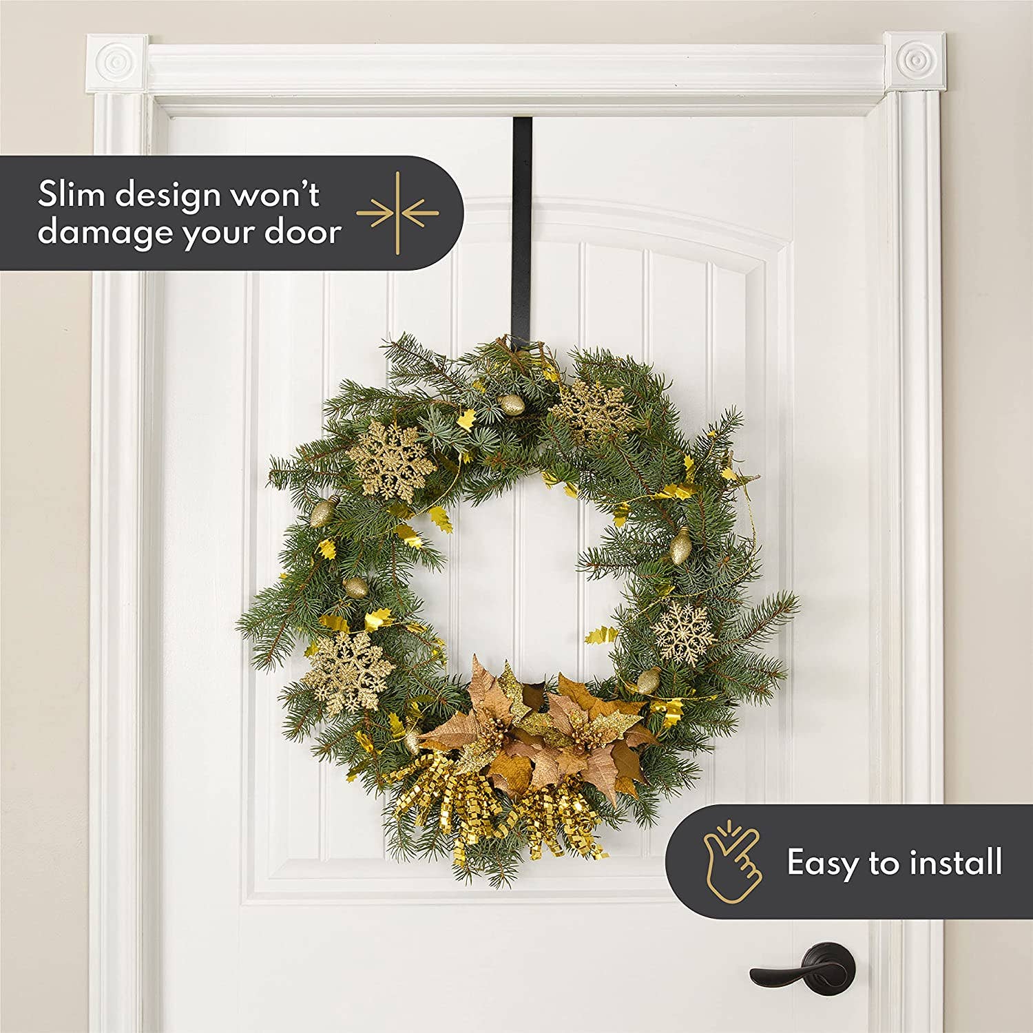 White Metal Wreath Hanger for Holiday Decor for wholesale on Faire3