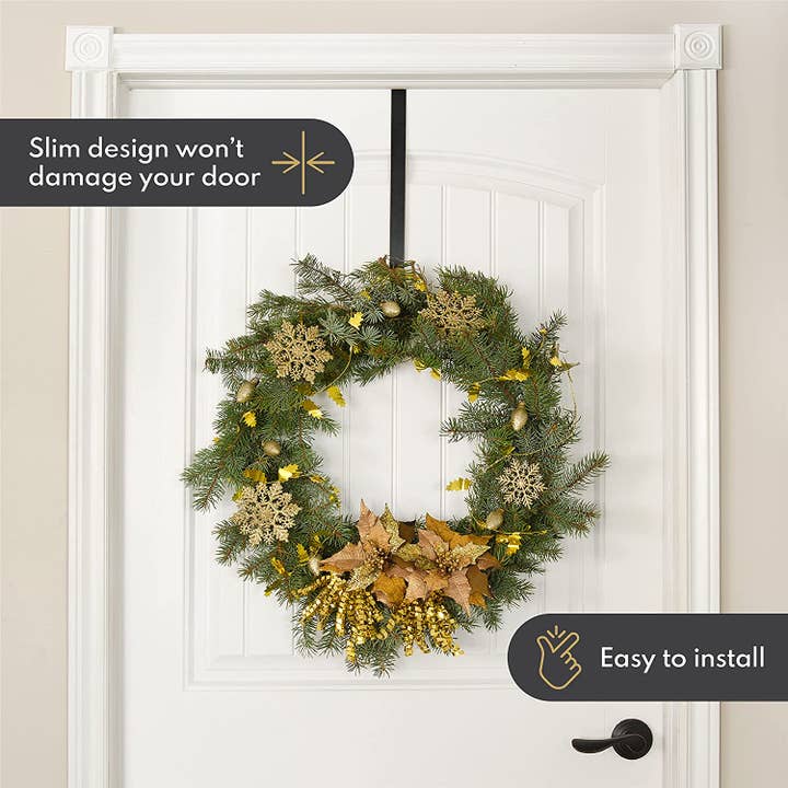 White Metal Wreath Hanger for Holiday Decor for wholesale on Faire3