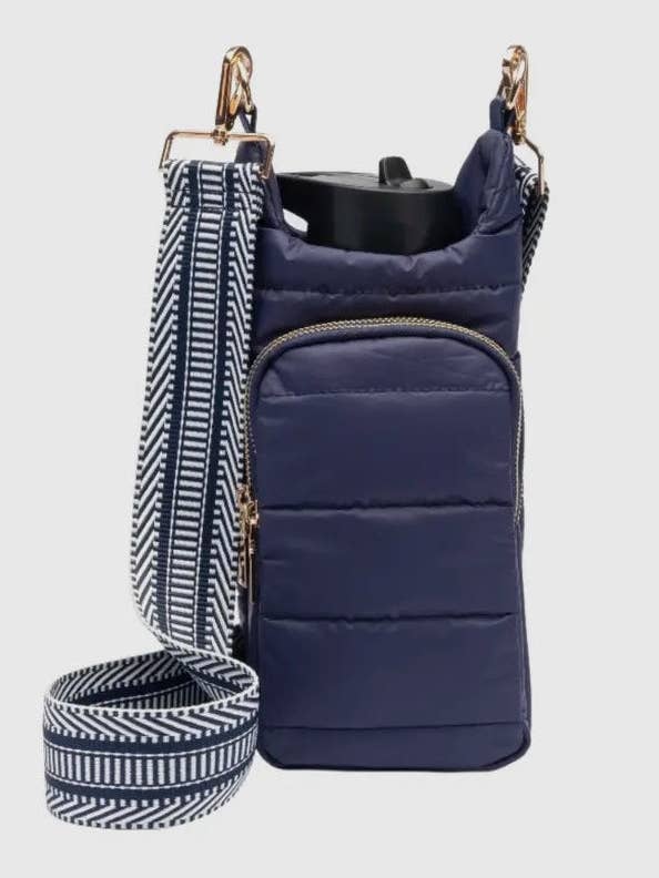 Quilted Quench Puffy Bottle Tote - BLUE for wholesale by Colorado Threads