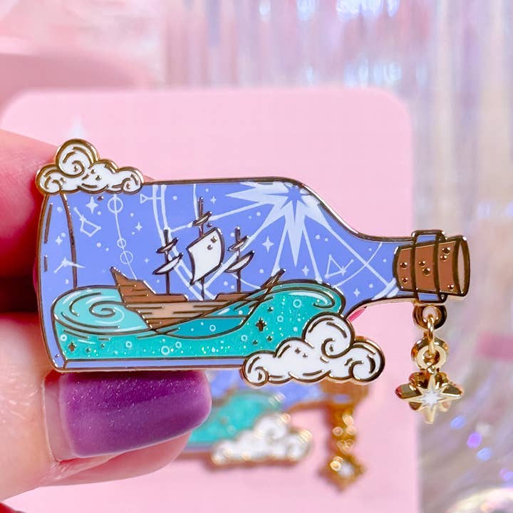 Ship in a Bottle Enamel Pin for wholesale by Lula Rocks