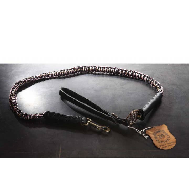 Duke and Dutchess USA - Wholesale Pet Leash - Dog - Handmade Braided Dog Leashes - Pink/Black