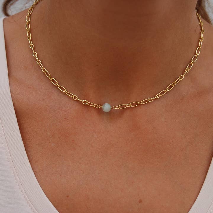 Larimar stone necklace, silver 925 necklace, gemstone. for wholesale by Yneda Jewels
