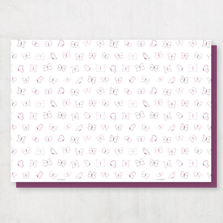 Geschenkpapier Schmetterlinge in DIN A2 für den Großhandel von Emma Plitt Design