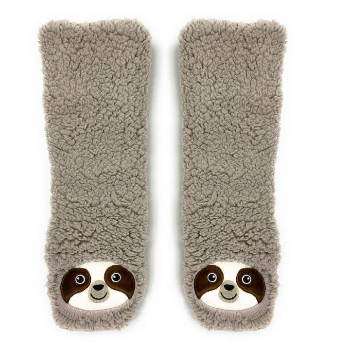 Sloth Time | Women's Animal Fluffy House Slippers for wholesale by Oooh Yeah/Sock It Up/Oooh Geez Slippers