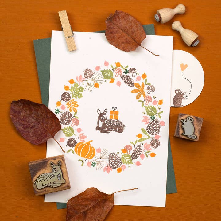 Perlenfischer - Wholesale Rubber/Decorative Stamp - 5x Stamp | Lying Fawn1