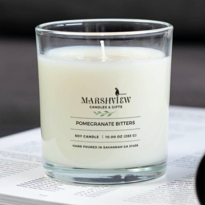 Pomegranate Bitters Scented Soy Candle for wholesale by Marsh View Candles & Gifts