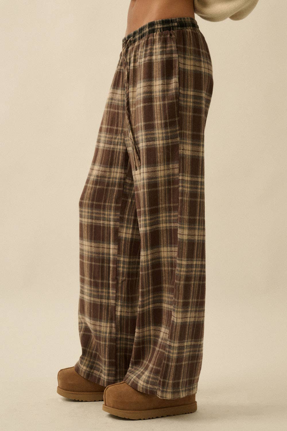 Promesa USA - Wholesale Pants - Women's - Plaid Flannel Wide-Leg Drawstring Pants16